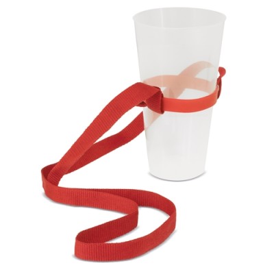 Lanyard Portavasos Rojo